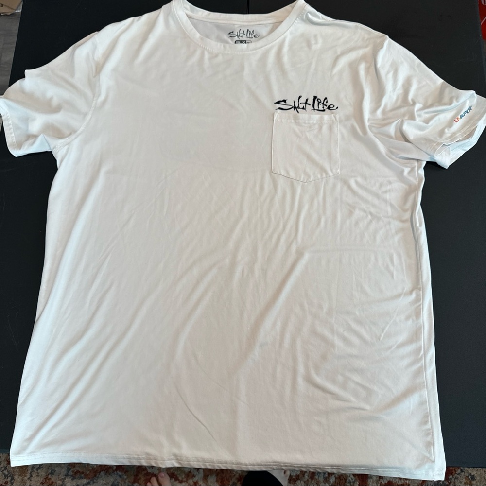 Salt life tee shirt t-shirt front back white xxl